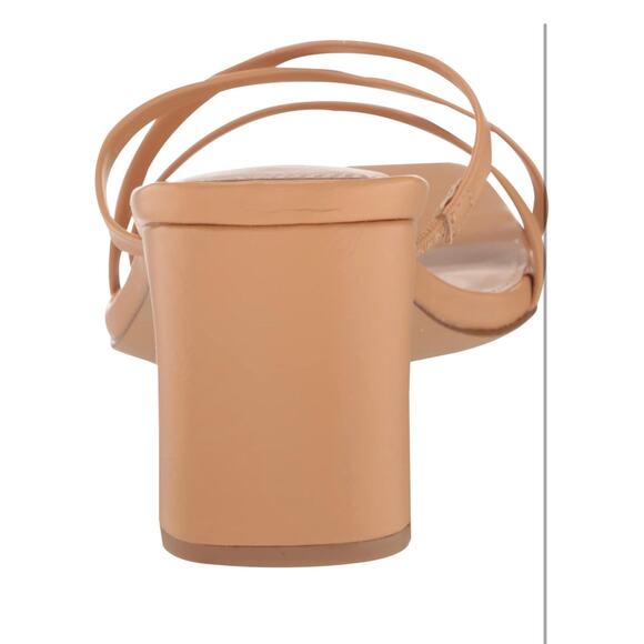 The Drop Women's Tan Amelie Strappy Square Toe Heeled Sandal - Picture 3 of 4